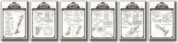 Various patents toward the Blue Star car windshield repair system and kits